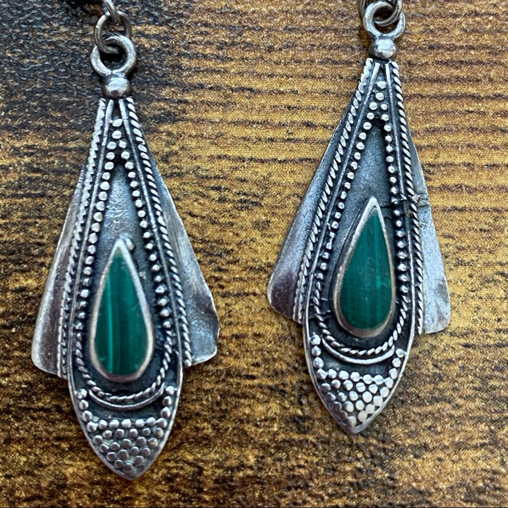 Vintage turquoise and silver earrings